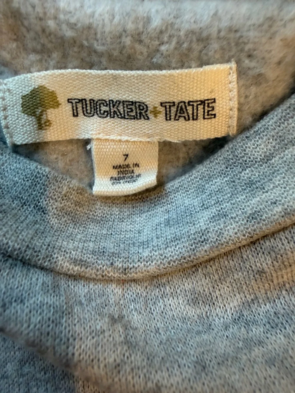 Tucker‎ + Tate Gray Sweatshirt with Black Polka Dot Puff Tulle Sleeves Size 7